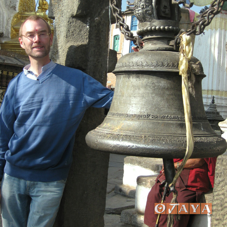 Sukaishi David with Bell in Kathmandu, Nepal