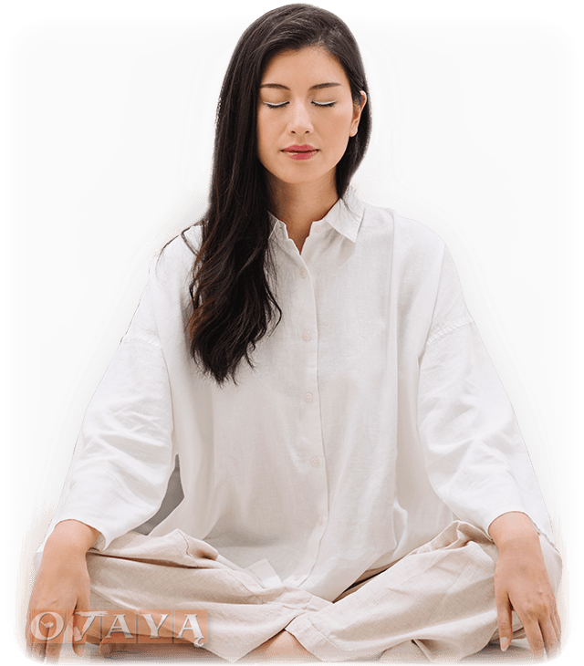 Blissful Japanese Girl in White - Ojaya Deep Meditation Course
