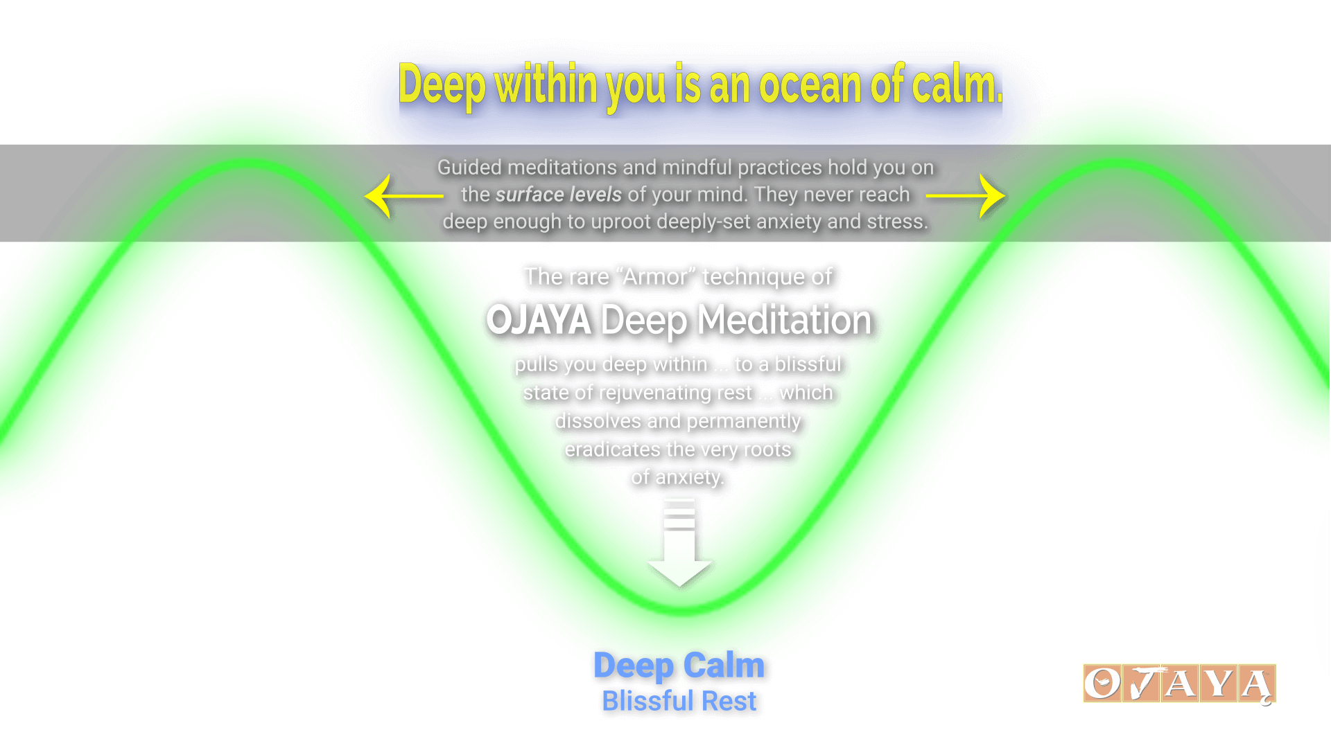 Ojaya Deep Meditation empowers you with serene energy.