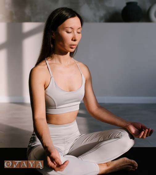 Beginner meditator girl